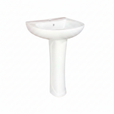 Wahkit Ceramic Pedestal Basin with Narrow Deep Bowl & Curved Pedestal 500mm - 4002