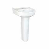 Wahkit Ceramic Pedestal Basin with Narrow Deep Bowl & Straight Pedestal 410mm - 4009