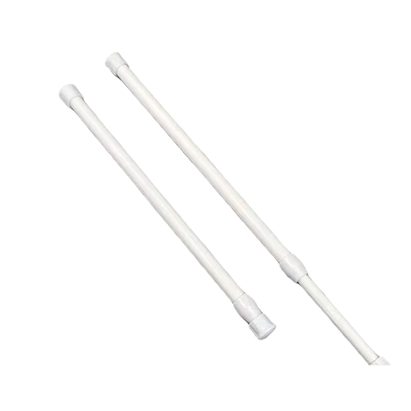 Tera 2.6m Adjustable Bathroom Curtain Rod | Silver & White