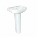 Wahkit Ceramic Pedestal Basin with Rounded-Corner Rectangular Bowl & Straight Pedestal 400mm - 4011