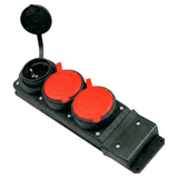 SGS 25A Rubber Combination Socket with 2 Three-Phase and 1 Single-Phase Outlets - SGS3511