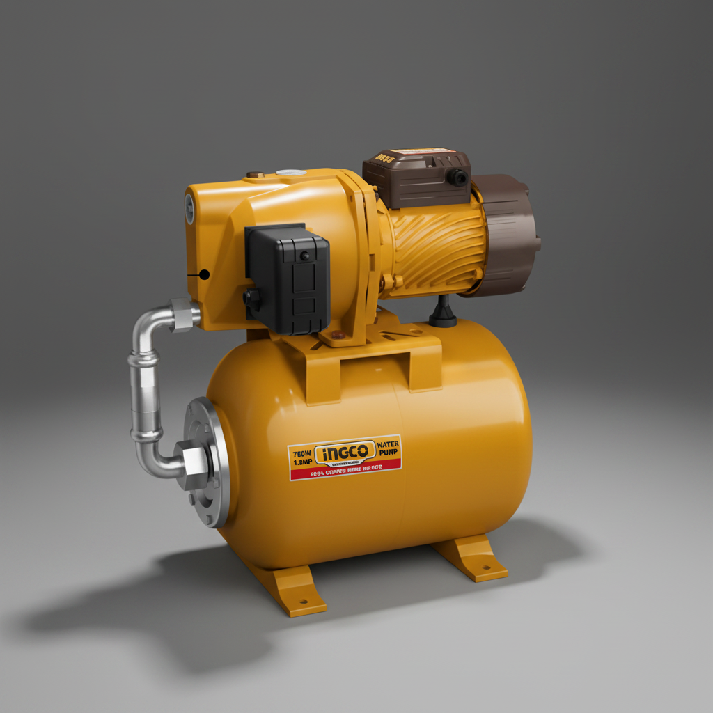 Ingco 1HP Automatic Self-Priming Jet Water Pump with 24L Pressure Tank 750W - JPT075068