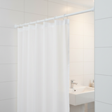 Tera 2.6m Adjustable Bathroom Curtain Rod | Silver & White