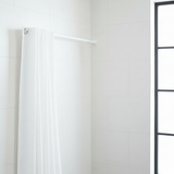 Tera 2.6m Adjustable Bathroom Curtain Rod | Silver & White