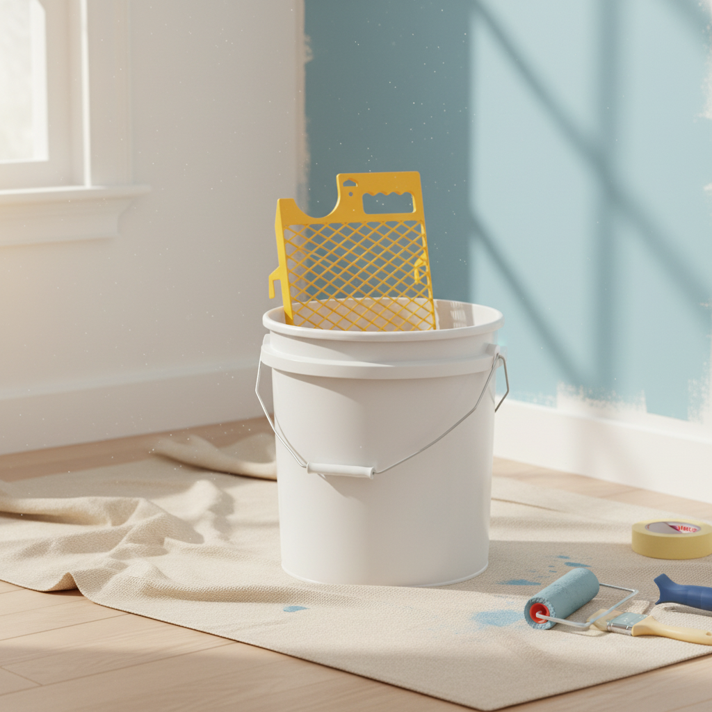 SGS 260 × 300mm Yellow Paint Roller Grid with Anti-Drip Mesh for Buckets and Containers - SGS379