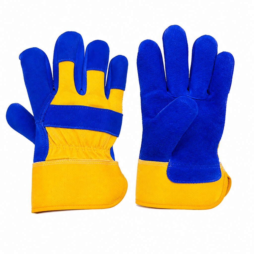 Grado 10.5" Combination Work Gloves with Blue & Yellow Finish - GRA-WCG-10.5