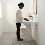 Wahkit Large Ceramic Pedestal Basin with Wide Shallow Oval Bowl & Straight Pedestal 580mm - 4010