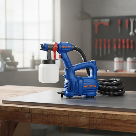 Wadfow 550W HVLP Electric Spray Gun with 800ml Plastic Paint Container - WEG2A26