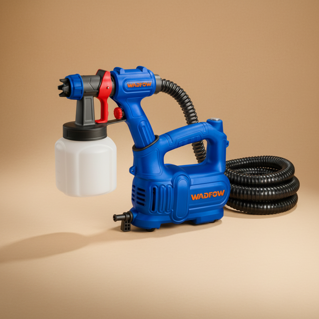 Wadfow 550W HVLP Electric Spray Gun with 800ml Plastic Paint Container - WEG2A26
