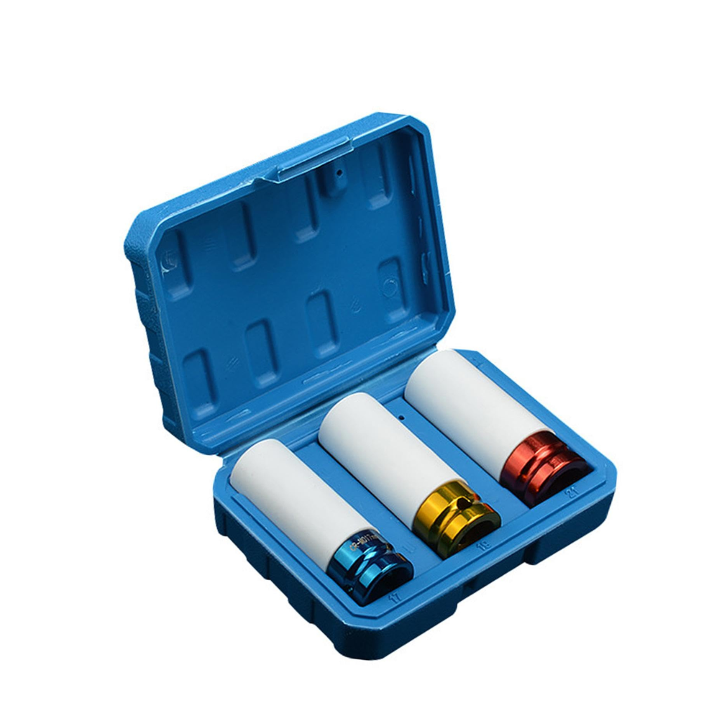 Tera 3-Piece Wheel Nut Impact Socket Set with 1/2" Drive - H132436
