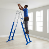 Wadfow 4 x 4 Multipurpose Steel & Aluminium Folding Ladder 150kg - WLD7H16