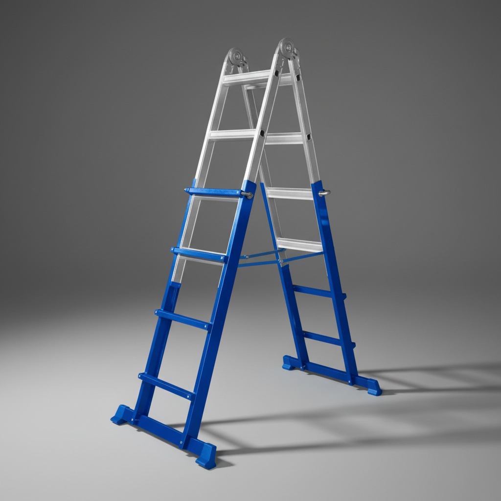 Wadfow 4 x 4 Multipurpose Steel & Aluminium Folding Ladder 150kg - WLD7H16
