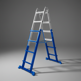 Wadfow 4 x 4 Multipurpose Steel & Aluminium Folding Ladder 150kg - WLD7H16