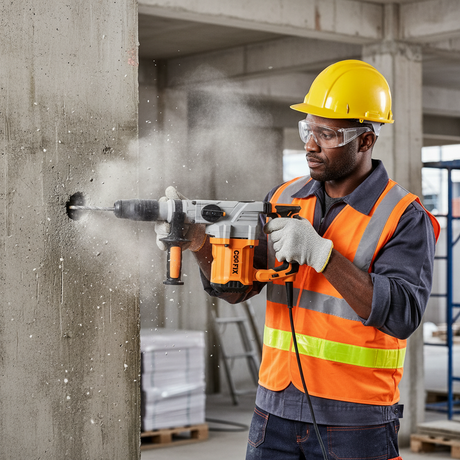 Coofix Heavy-Duty Electric Rotary Hammer 1500W with Variable Speed & 40mm Drill Capacity - 27312