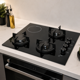Luxell 60cm 4-Zone Mixed Hob with 3 Gas Burners & 1 Electric Zone - V6-22PYF-31