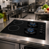 Luxell 60cm 4-Zone Mixed Hob with 2 Gas Burners & 2 Electric Zones - V6-22PYF-22