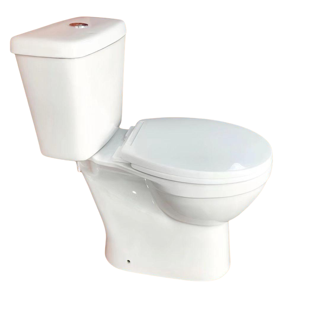 Wahkit Ceramic Standard Two-Piece Water Closet with Round Bowl, Tapered Tank & Floor Outlet 635mm - 2003S