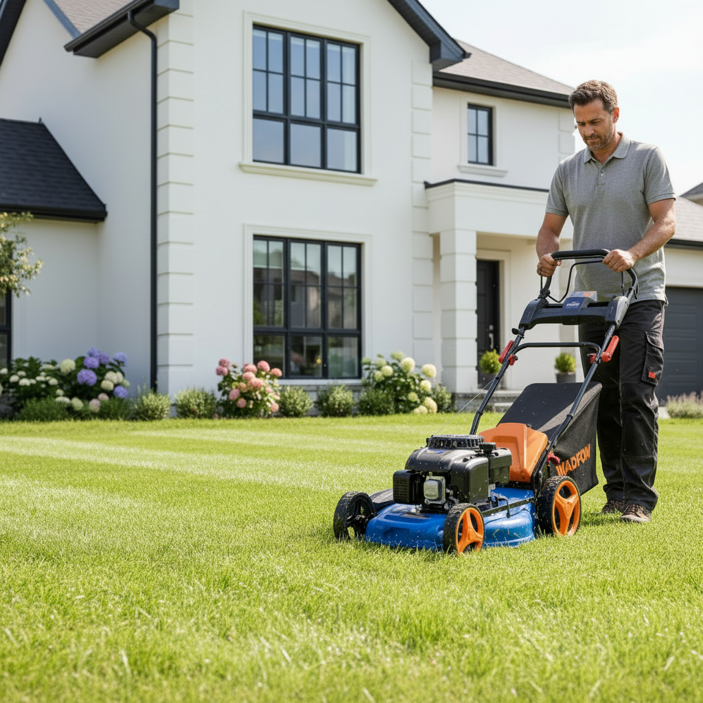 Wadfow 22" 4-Stroke Self-Propelled Gasoline Lawn Mower 224cc 5.9HP - WGM7A22