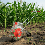Padark Manual 2-in-1 Seed Planter & Fertilizer Applicator with Dual Hoppers & Seed Discs