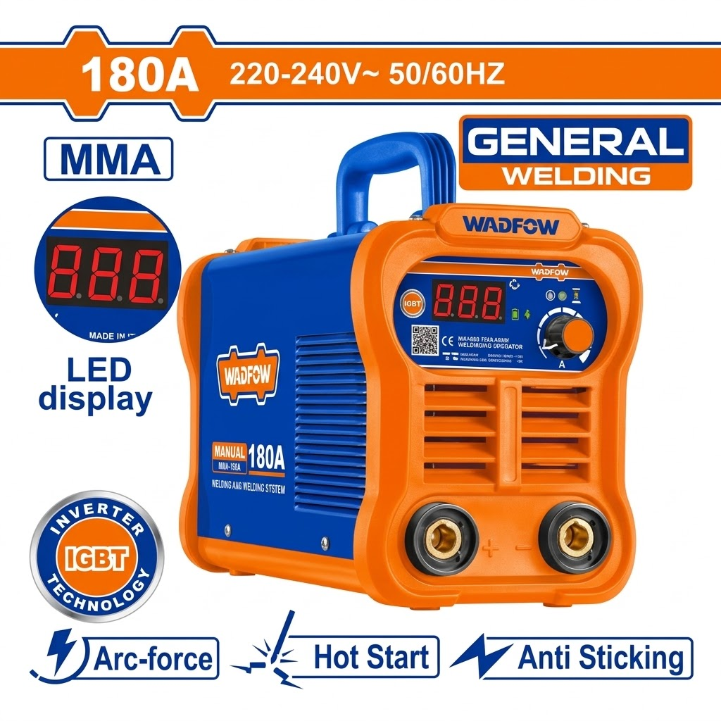 Wadfow 180A IGBT Inverter MMA Welding Machine with Accessories - WWD21801