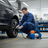 Wadfow 12V Portable Auto Air Compressor with Integrated Work Light for Tyres | 35L & 45L
