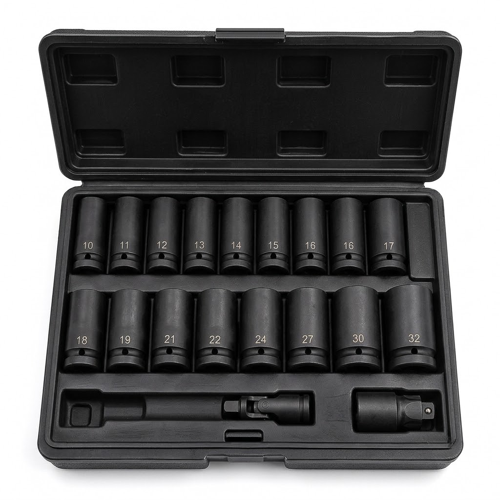 Mechanica 15-Piece 1/2" Drive Deep Impact Socket Set - ME415CRMO
