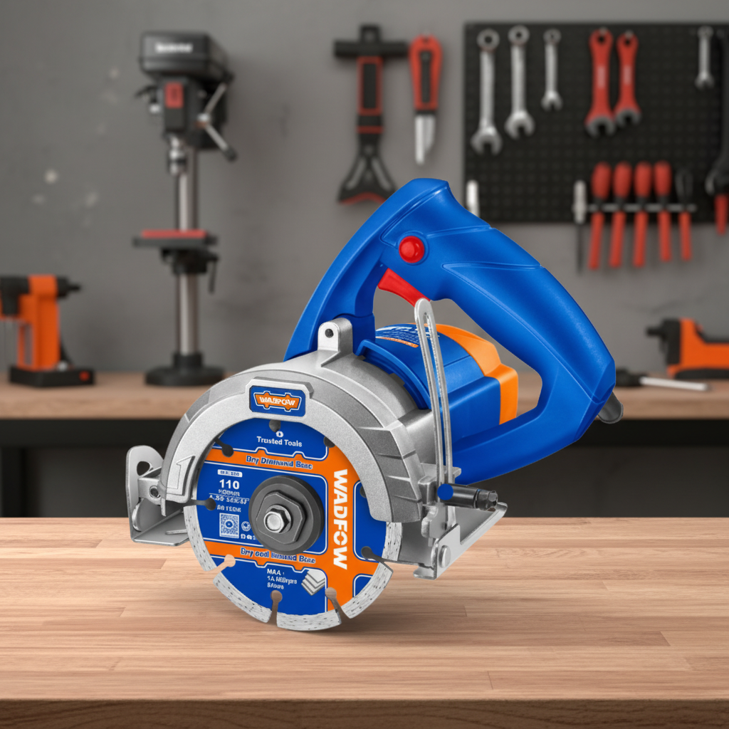 Wadfow 110mm Marble Cutter with Adjustable Depth & 0–45° Bevel Cutting 1400W - WMR15141