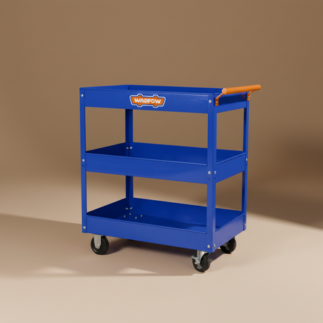 Wadfow 3-Tier Heavy-Duty Steel Tool Cart with Lockable Castors - WCS1A13