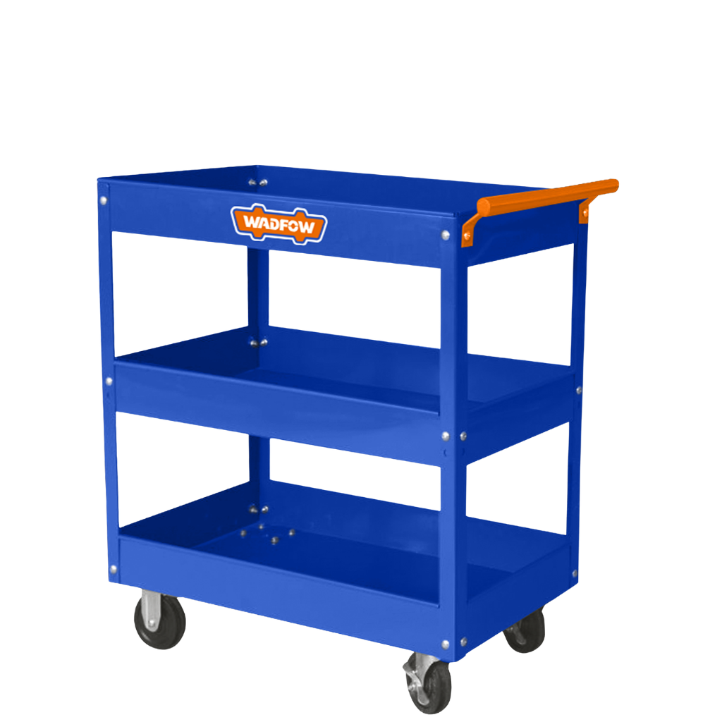 Wadfow 3-Tier Heavy-Duty Steel Tool Cart with Lockable Castors - WCS1A13