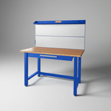 Wadfow Steel Workshop Workbench with Wooden Worktop, Drawer & Tool Panel 1220 x 510 x 1762mm - WCS5A03