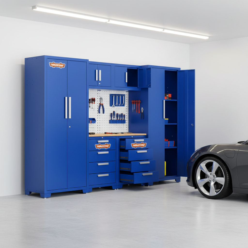 Wadfow 6-Piece Heavy-Duty Modular Garage Cabinet System - WCS3A06