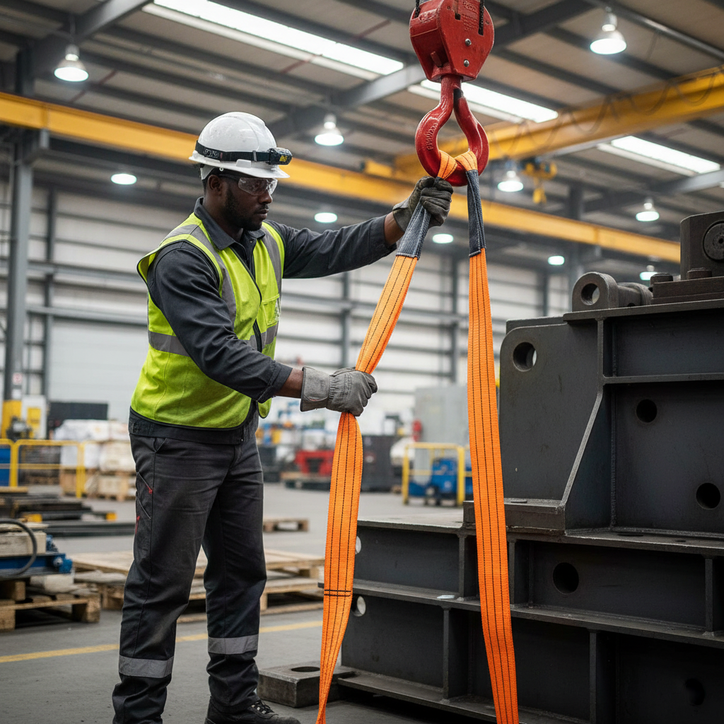 Tera WS Series Heavy-Duty Flat Webbing Lifting Sling with Reinforced Eyes | 3T-12T