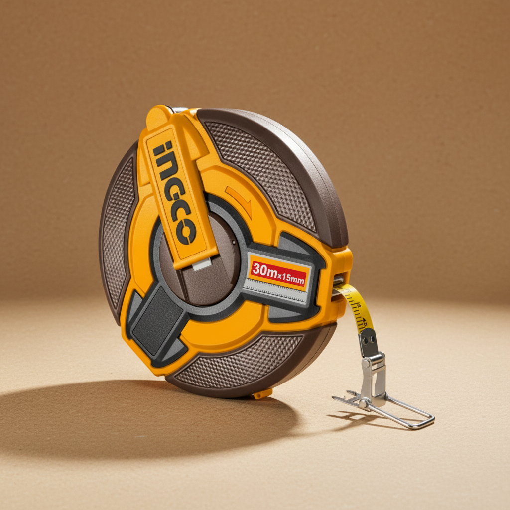 Ingco 30m x 12.5mm Steel Measuring Tape with Metric & Inch Measurement Units - HSMT0830