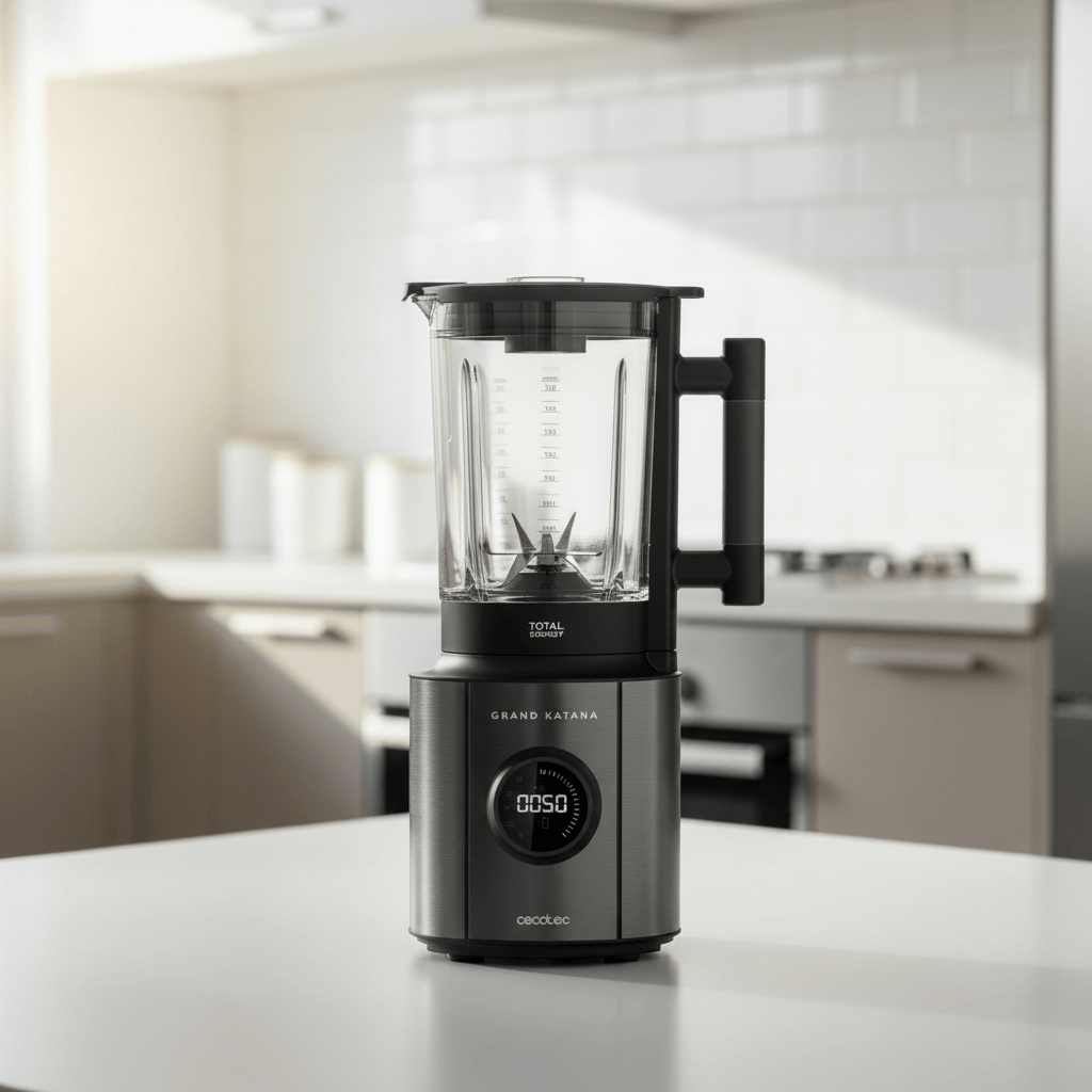 Cecotec Grand Katana Total Destroy 1.8L Jug Blender 1800W with Digital Control Screen | White & Black
