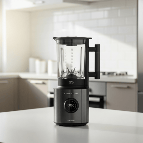Cecotec Grand Katana Total Destroy 1.8L Jug Blender 1800W with Digital Control Screen | White & Black
