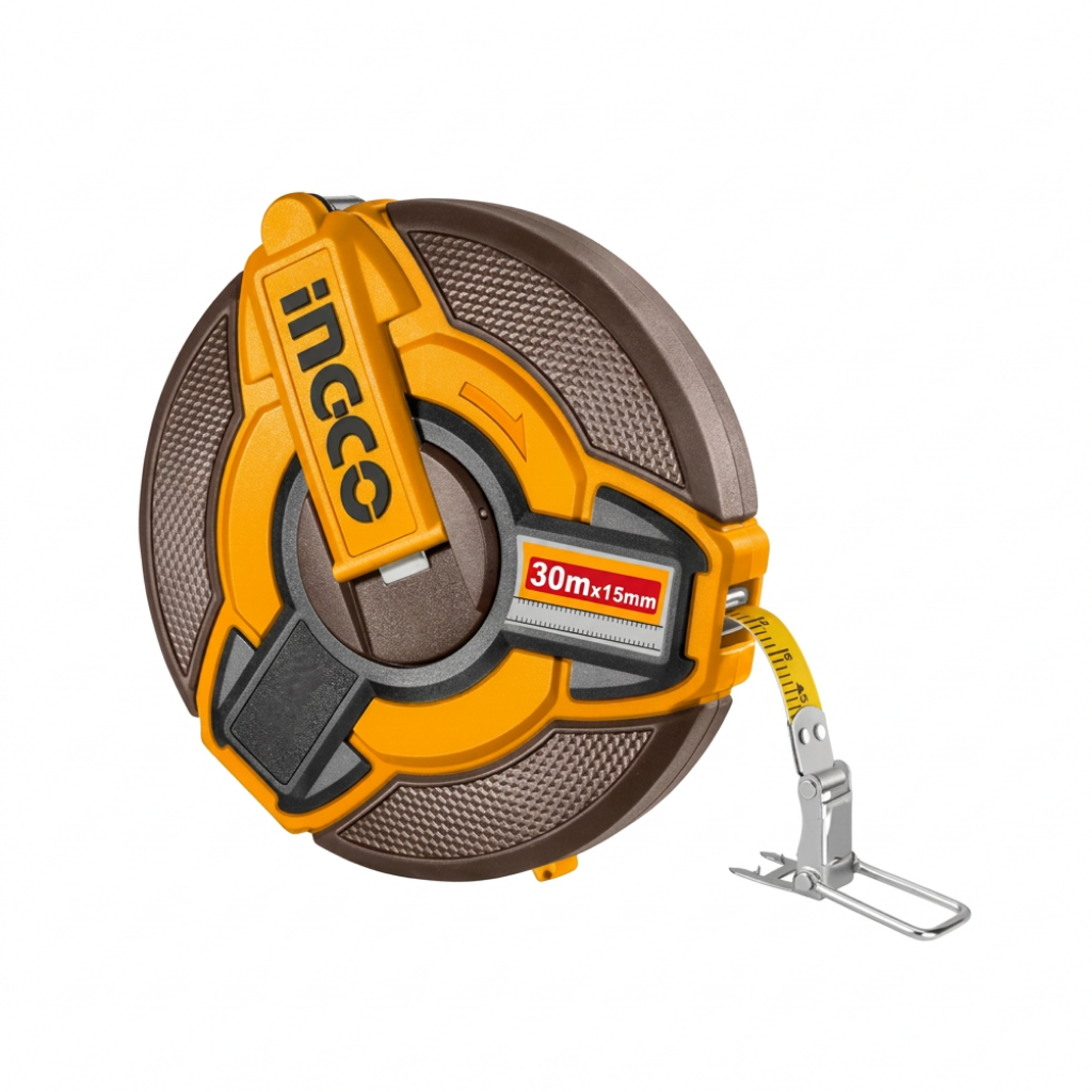 Ingco 30m x 12.5mm Steel Measuring Tape with Metric & Inch Measurement Units - HSMT0830