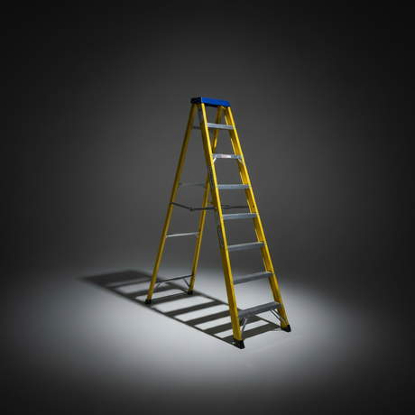 Tera V2 LDGF10 Series Single-Sided Fibreglass Platform Step Ladder | 8 & 10 Steps