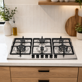 Luxell 90cm 6-Burner Stainless Steel Built-In Gas Hob with Auto Ignition - M9-60BXF
