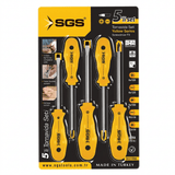 SGS Yellow Series 5-Piece Magnetic Flat & Phillips Screwdriver Set - SGS1055