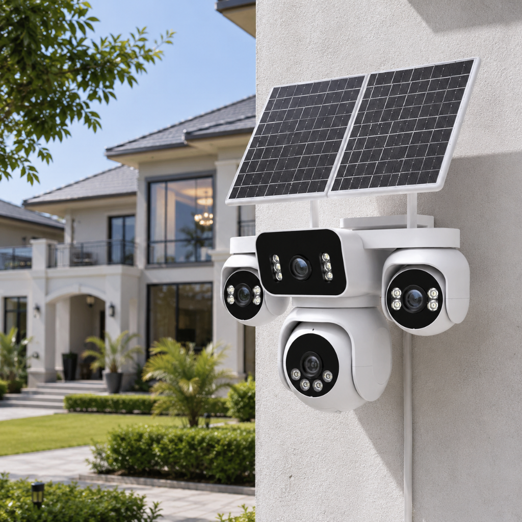 IOMA 3MP Four-Camera PTZ 4G eSIM Solar Security System - IO-SG401