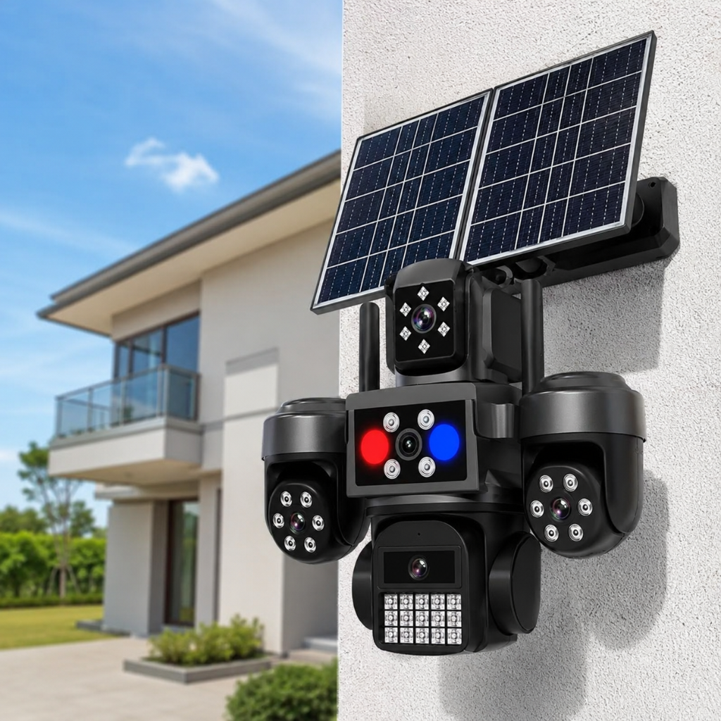 IOMA 3MP Four-Camera PTZ 4G eSIM Solar Security System with AI Detection - IO-SG406