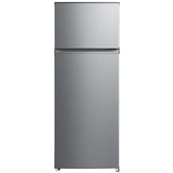 Luxell 204L Top-Mount Refrigerator with Glass Shelves, Dark Silver - LXTF-210SL