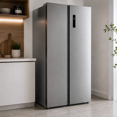 Luxell 510L No-Frost Side-by-Side Refrigerator with Digital Display, Inox - LXSBS-550IN