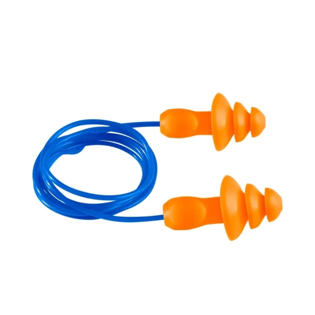 Wadfow Reusable Triple-Flange TPE Earplugs with 26dB Noise Reduction Rating - WEA3225