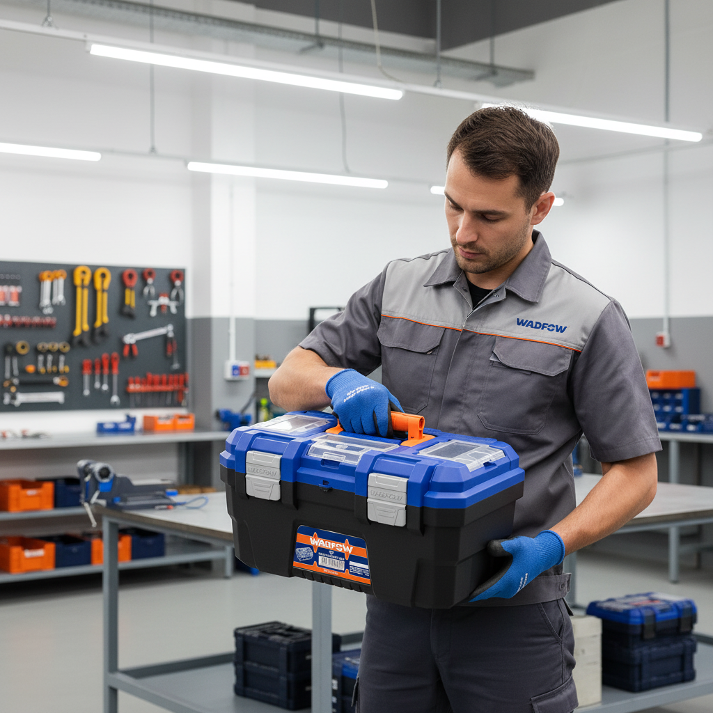 Wadfow 16" Heavy-Duty Plastic Tool Box - WTB3316