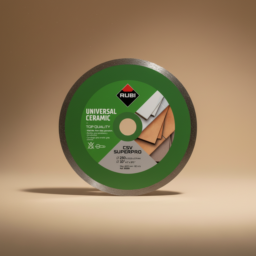 Rubi Continuous Rim Dry-Cut Ceramic Tile Diamond Cutting Disc 125mm & 230mm - CSV PRO & SUPERPRO Series