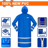 Wadfow Size L Reflective Waterproof PVC Raincoat - WRC400L