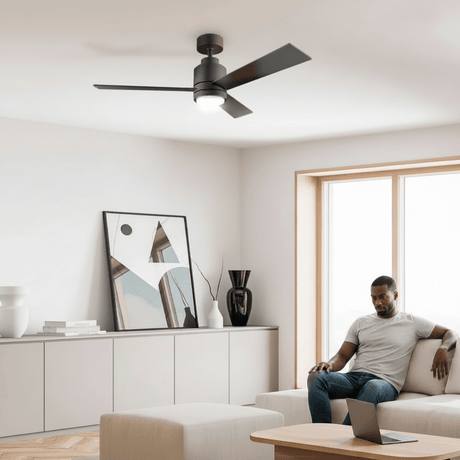 Cecotec EnergySilence Aero Style Black 48" Ceiling Fan with LED Light & Remote - 5836