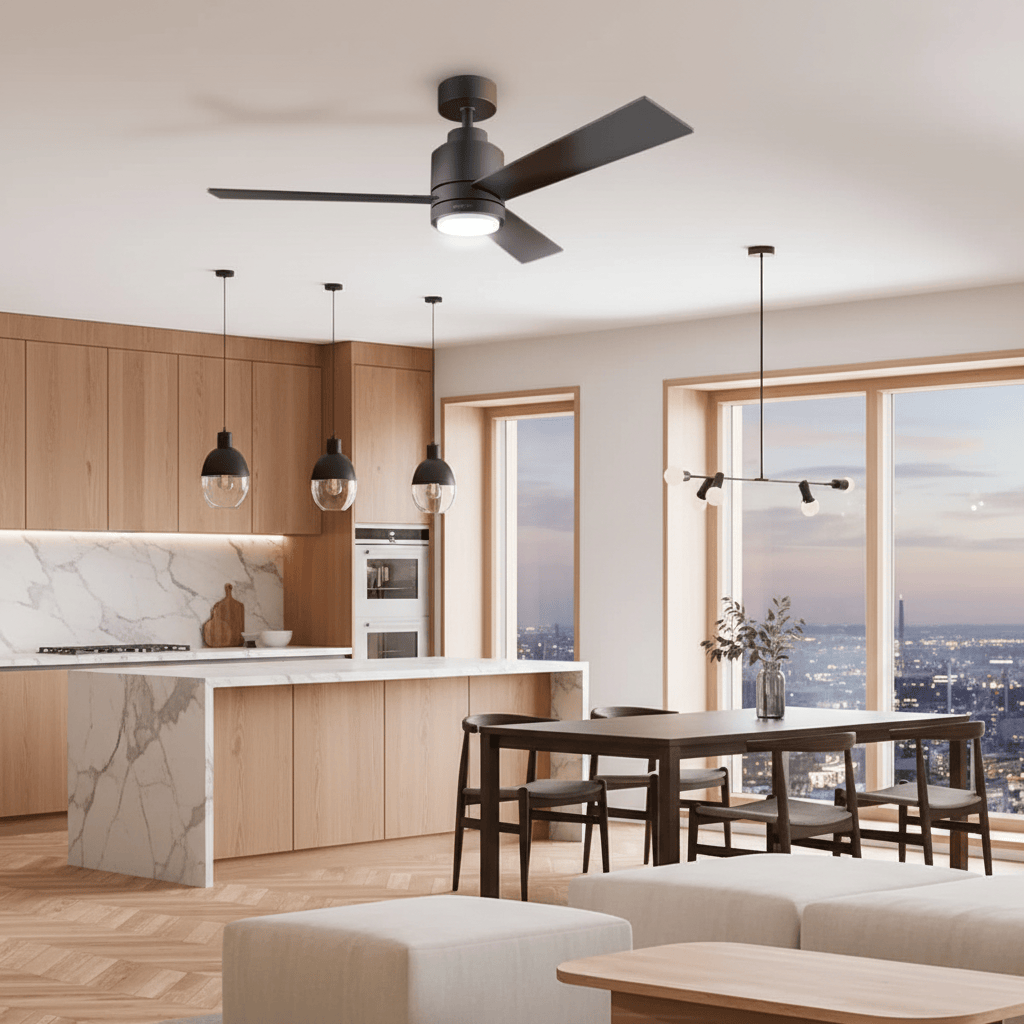 Cecotec EnergySilence Aero Style Black 48" Ceiling Fan with LED Light & Remote - 5836