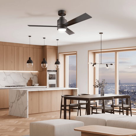 Cecotec EnergySilence Aero Style Black 48" Ceiling Fan with LED Light & Remote - 5836
